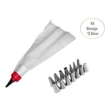 Imagem de Bico Confeitar E Decorar Bolo Kit Com 12 Unidades E Bisnaga - Abelhuda