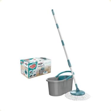 Imagem de  Mop Esfregão Giratório Balde Fit 8 Litros Cinza FlashLimp
