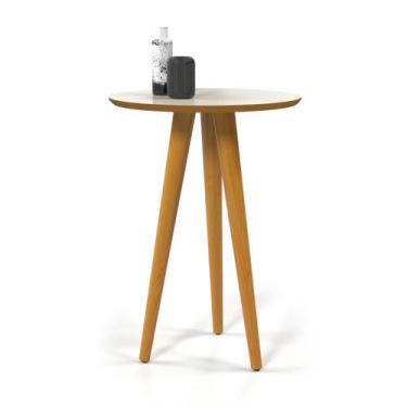 Imagem de Mesinha Lateral Pé Palito Offwhite Com Freijo 60x46x46 Anjos 4601