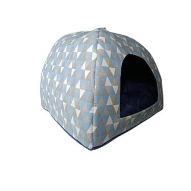 Imagem de Cama Toca Pet Casinha Cabana Triângulo Cães Gato Almofada G - Luma Con