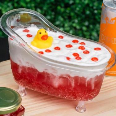 Imagem de Kit 10 Mini Banheiras de Acrílico 500ML + 10 Mini Patinhos de Borracha