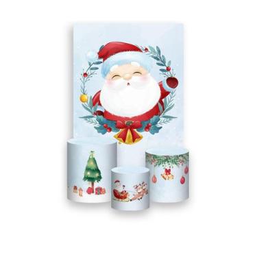 Imagem de Painel De Festa Vertical 1,50 x 2,20 + Trio De Capas Cilindro - Natal 