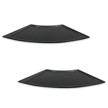 Imagem de Kit C/2 Prato Leque Japonês Sushi Sashimi Tray Preto Liso - AC