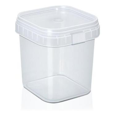 Imagem de 100un Pote Quadrado Com Lacre Bolo No Pote Descartável 220ml - WSPLAST