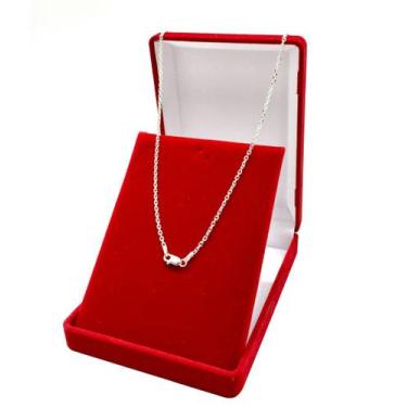 Imagem de Cordão Prata Masculina 925 Corrente Cadeado 2mm 70cm Maciça - DR Joias