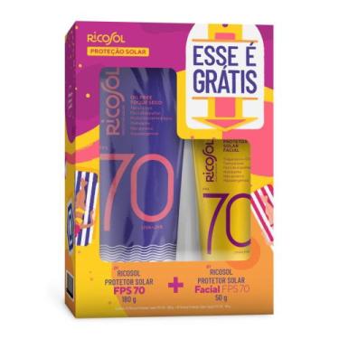 Imagem de Protetor Solar Ricosol FPS 70 com 180g + Protetor Facial FPS 70 com 50