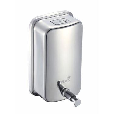 Imagem de Saboneteira Inox Liquido E Alcool Gel C/ Chave 1000 Ml - Biovis