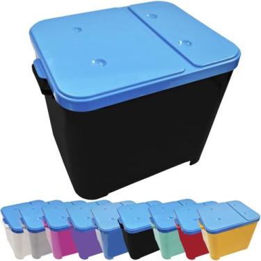 Imagem de Container Porta Ração Canister Plástico com Tampa Azul Protege Conserv