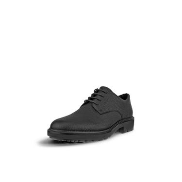 Imagem de ECCO Sapato Oxford masculino Oslo de bico liso, couro de seixos preto, 35-35, Couro granulado preto, 6-6.5