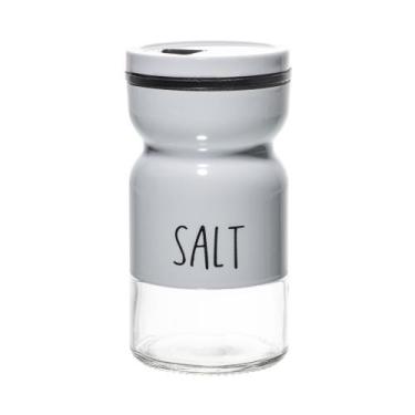 Imagem de Saleiro De Vidro Com Tampa De Metal Branco 120ml - Lyor