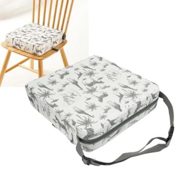 Imagem de Assento Elevatório Infantil para Mesa de Jantar Com Alças de Segurança, Almofada Elevatória Infantil Portátil Fácil de Limpar e Armazenar para Casa e Viagens (Pastagens Africanas)
