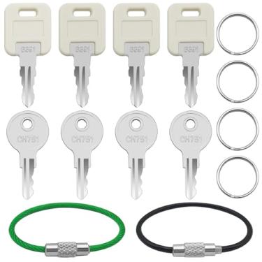 Imagem de Kit universal de chave de substituição, 4 peças CH751 RV chave + 4 peças G391 RV chave + 2 peças chave de arame, chaves de substituição para trailer, trailer, trailer, compartimentos de trailer,