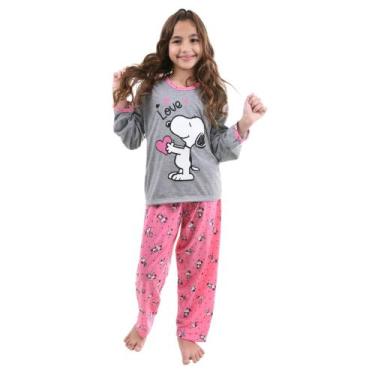 Imagem de Pijama Longo Infantil Menina Personagem Inverno Manga Longa - Prikéta 