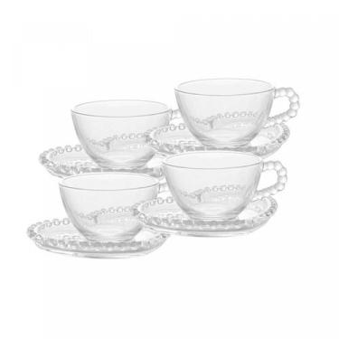 Imagem de Conjunto 4 Xícaras C/pires Coração Pearl Cristal Wolff - Wolff Origina