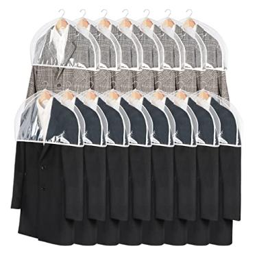 Imagem de Zilink Capas de Ombro Transparentes para Roupas (Conjunto de 15) Protetores de Capa Contra Poeira para Roupas Respiráveis com Reforço de 2 "Para Terno, Casacos e Jaquetas