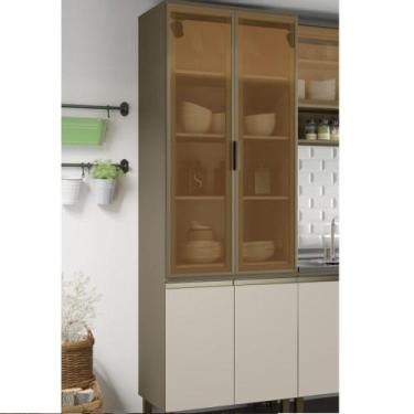 Imagem de Cristaleira 04 Portas 71,5cm Cozinha Évilin Henn, Duna com Cristal