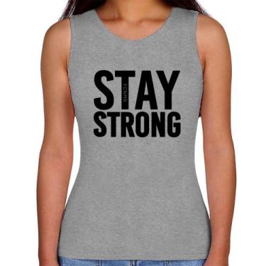 Imagem de Regata Feminina Stay Strong - Foca na Moda, Cinza, GGG