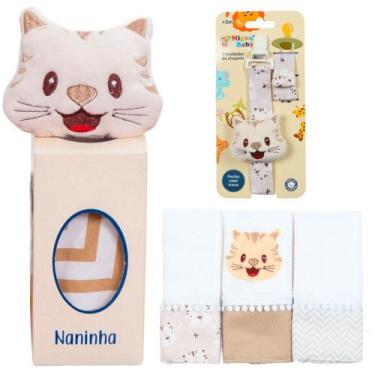 Imagem de Naninha + Prendedor de chupeta + Fralda de Boca Tigre - Miguel Baby