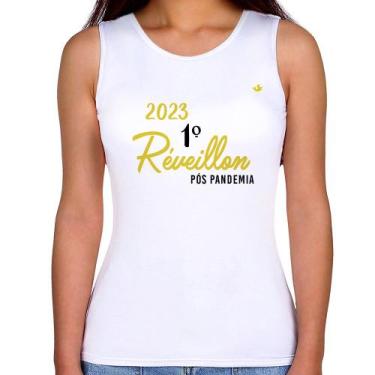 Imagem de Regata Feminina 2023 1º Réveillon Pós Pandemia - Foca na Moda, Branco,