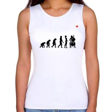 Imagem de Regata Feminina Evolução da Violoncelista - Foca na Moda, Branco, GGG
