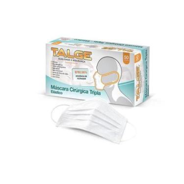 Imagem de Máscara Tripla Descartável Elástico Talge Com 50 Un Anvisa
