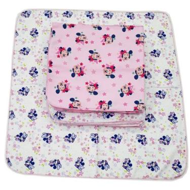 Imagem de Cueiro Flanelado Disney 80x80cm Com Crochê - Dugu, Minnie