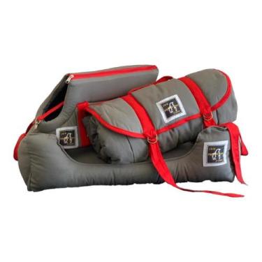 Imagem de Kit Conforto para Cães e Gatos - Cama, Bolsa e Colchonete G - Jhonny &