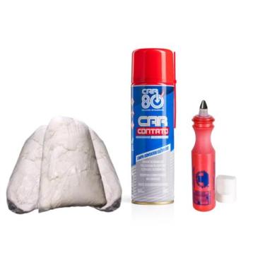 Imagem de Marcador Industrial & Limpa Contato Car 80 & Estopa de Algodão 2Kg - T