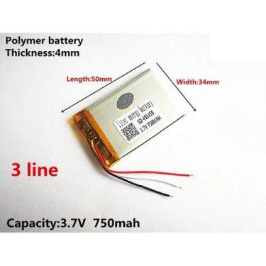 Imagem de Bateria 3,7v 750mah  4mm X 34mm X 50mm - KMIG
