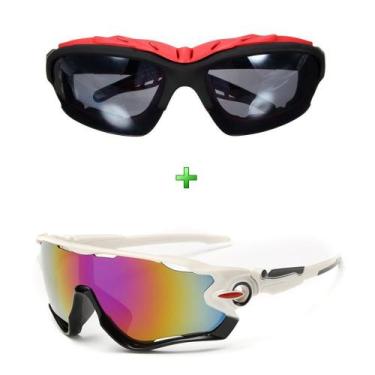Imagem de Óculos Bike Ciclismo Esportivo Corrida Uv400 Kit 2 Unidades