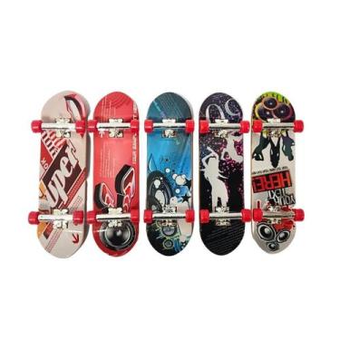 Imagem de Kit C/5 Skate de Dedo Divertido Fingerboard Sk8 Truck Lixa - Toy King