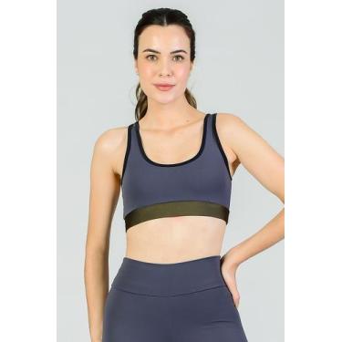 Imagem de Top Feminino Wind Fitae, Chumbo, Verde, P