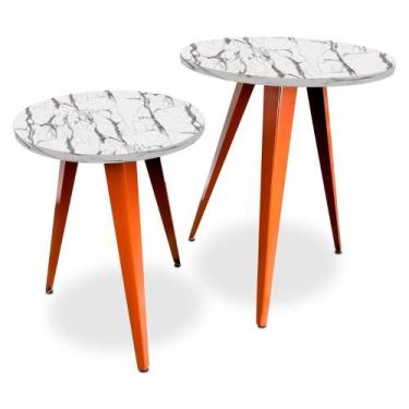 Imagem de Conjunto Jogo Mesa De Canto Decorativa Lateral Ornes Para Sala Quarto 