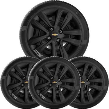 Imagem de 4un Calota ONIX PRISMA CORSA CELTA Aro 14 Preto Fosco 191cb - Grid