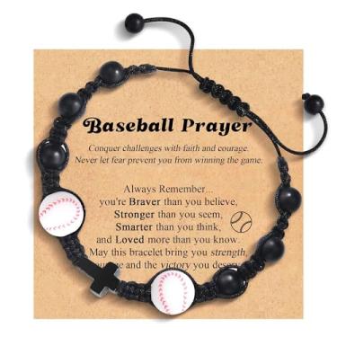 Imagem de Leyung Presentes de beisebol para meninos de 8 a 12 e 12 a 14 anos, meias de basebol, coisas legais, pulseiras cruzadas para adolescentes, adolescentes, aniversário, Páscoa, Natal, Dia dos Namorados,