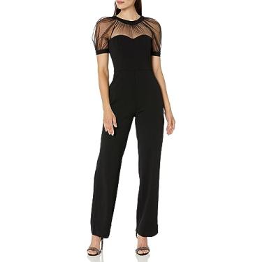 Imagem de Maggy London Macacão feminino Illusion Ocasião Evento Festa Convidada de Casamento, Perna Strt - Preto, 44