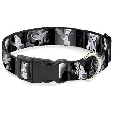 Imagem de Buckle-Down Coleira para gatos Breakaway - cenas Tinker Bell preto/branco - 1,27 cm de largura - serve para pescoço de 23 a 38 cm - Grande