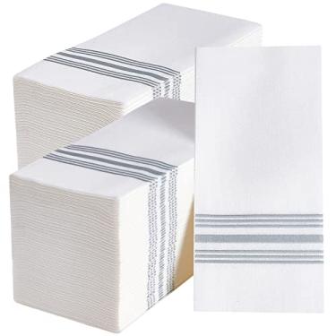 Imagem de Vplus Pacote com 300 toalhas de hóspedes descartáveis, guardanapos de banheiro decorativos, sensação de pano, toalha de mão de papel descartável macia e absorvente para jantares, cozinha, festas