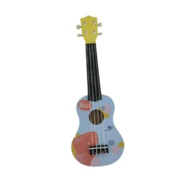 Imagem de Esquirla 20,87'' Guitarra infantil Brinquedo musical Brinquedo educacional de aprendizagem, Ukulele infantil Brinquedo 4 cordas Mini guitarra infantil para , Azul