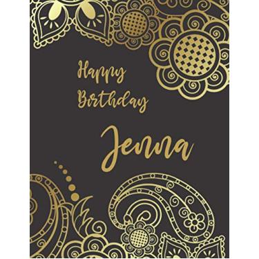 Imagem de Happy Birthday Jenna: DOTTED Journal 8.5x11 LARGE Notebook A4 Luxurious MATTE Cover 120 Pages Dot Grid Paper Floral Name Gifts For Jenna Dot Graph Sketchbook