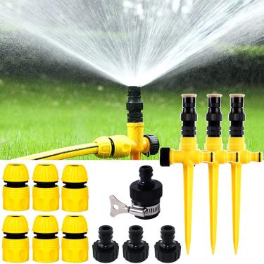 Imagem de 360° Rotation Auto Irrigation System Garden Lawn Sprinkler Patio, Garden Sprinkler Lawn Sprinkler, 90°/180°/360°, Adjustable at Will for Outdoor Grass Garden Yard Lawns (3 PCS)