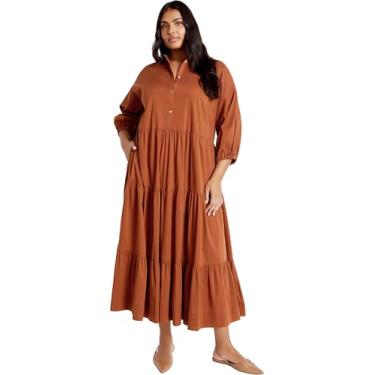 Imagem de City Chic Vestido plus size, vestido midi Kara, Âmbar, 48