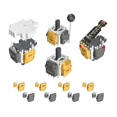 Imagem de ElecGear Joystick Hall e kit de placa de aquecimento de dessolda para controladores – 4 varetas de controle de efeito Hall + 8 sensores adicionais + testador VCC + ferramenta de reparo de substituição