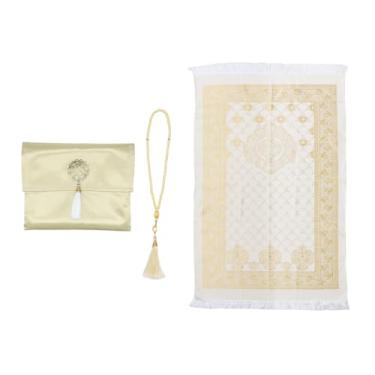 Imagem de Anlising Tapete de oração muçulmano com contas de oração e bolsa de tecido, tapete de oração islâmico, tapete de oração dobrável, tapete de oração muçulmano, tapete de oração muçulmano, para