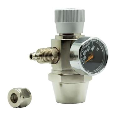 Imagem de Válvula reguladora de pressão de CO2 para aquário com manômetro, 2000 PSI, para sistemas de plantas 45 g 5/8-18UNF válvula redutora de pressão de cilindro de CO2 (3/8-24UNF)