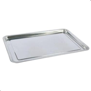 Imagem de Bandeja Retangular Rasa Aço Inox 45x35 cm - Thika