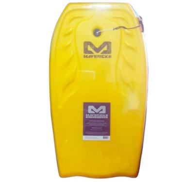 Imagem de Prancha Surf Bodyboard Grande c/ leash ATÉ 50KG Mavericks (Amarela)