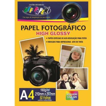 Imagem de Papel Fotográfico Off Paper High Glossy A4 - 50 folhas