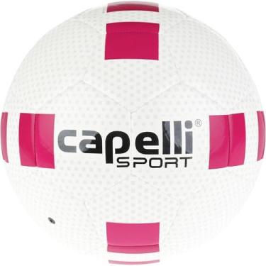 Imagem de Capelli Sport Bola de futebol tamanho 5, Fusion II Cubes Team FIFA bola de futebol básica para jogadores jovens e adultos, treinamento ao ar livre e interno, rosa brilhante