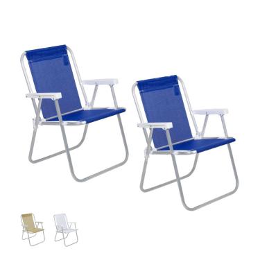 Imagem de Kit 2 Cadeira de Praia Alta Alumínio Lazy Sannet - Belfix
